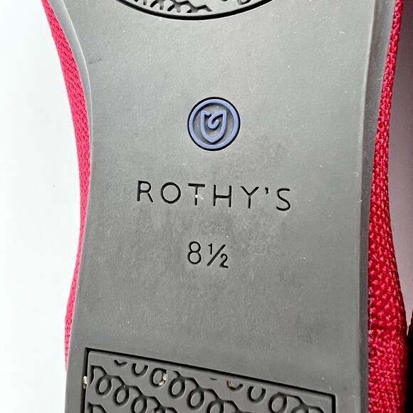 Rothy's Red Flats Euro Size 39, U.S. Size 8.5 Round Toe - Picture 4 of 7